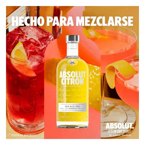 Vodka Absolut Citron 750ml - Image 2